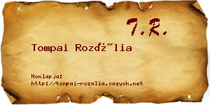 Tompai Rozália névjegykártya